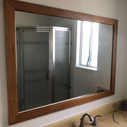 Wood oak mirrors