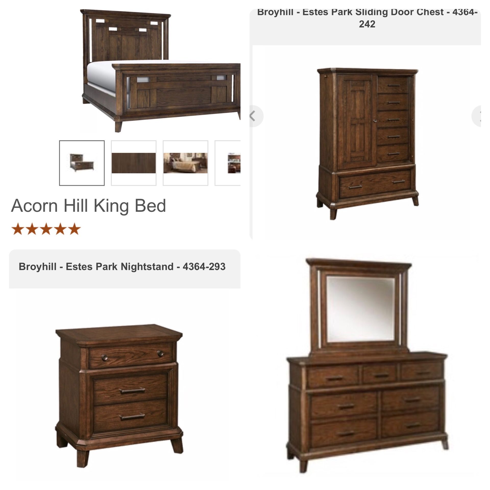 Broyhill acorn hill bedroom set deals