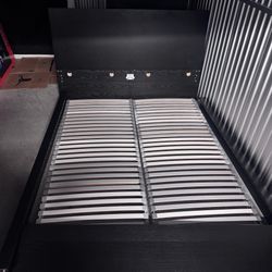 IKEA MALM Full Size Bed Frame Black-Brown with Full Mattress & Slats
