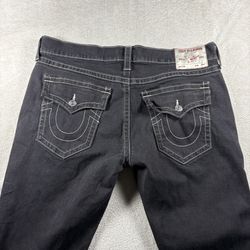 True Religion Jeans Men’s Size 38 Black Geno Relaxed Slim Fit Stretch #2703