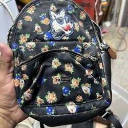 NWT COACH CHARLIE MINI BACKPACK IN TEA ROSE FLORAL PRINT NYLON F57636