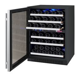 24" Wide 56 bottle Stainless Steel Wine Refrigerator