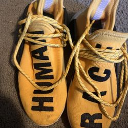 2015 ADIDAS NMD "HUMAN RACE" PHARRELL YELLOW  SHOES, MEN'S 6.5