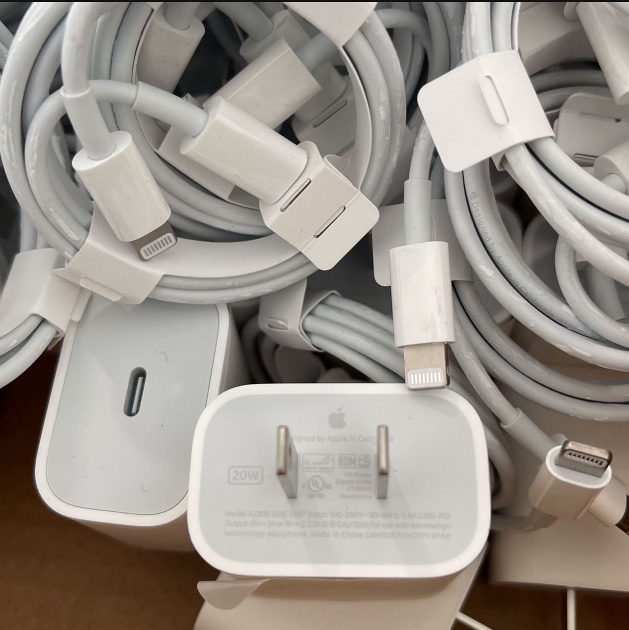 20W Genuine OEM Apple iPhone Fast Charger & USB-C Lightning Cable