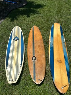 3 Longboard Surfboards vintage