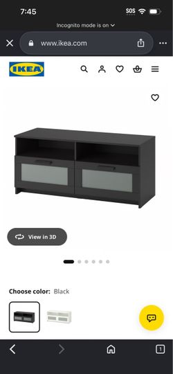 IKEA Black TV Stand with Glass Drawers