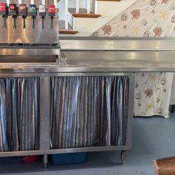 Stainless Steel Table with Soda Fountain