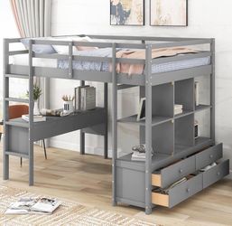 Full size loft bed & mattress