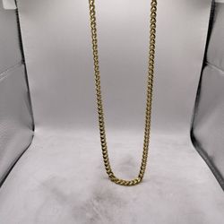 18kt Gold Semi-Holliw Cuban Style Chain