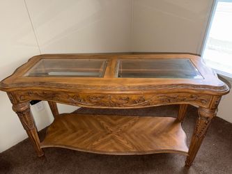 Wooden carved coffee table