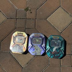 Pokemon 3 x Triple Whammy Collector Sealed Tins (Complete Tin Set) Pokemon TCG