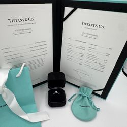 Tiffany & Co. Lucida Platinum .84 Ct F- VVS2 Diamond Engagement Ring 