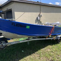 14ft Aluminum Boat With 4.5 EVINRUDE 