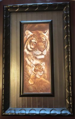 "Material Instinct" Tigers-mother & cub print