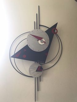 Handmade Signed Postmodern Joseph E. Ferris Wall Art Clock