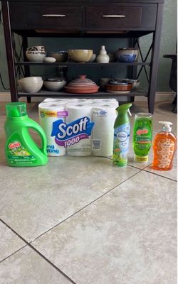 Scott Toilet Paper, Gain, Febreze, Softsoap