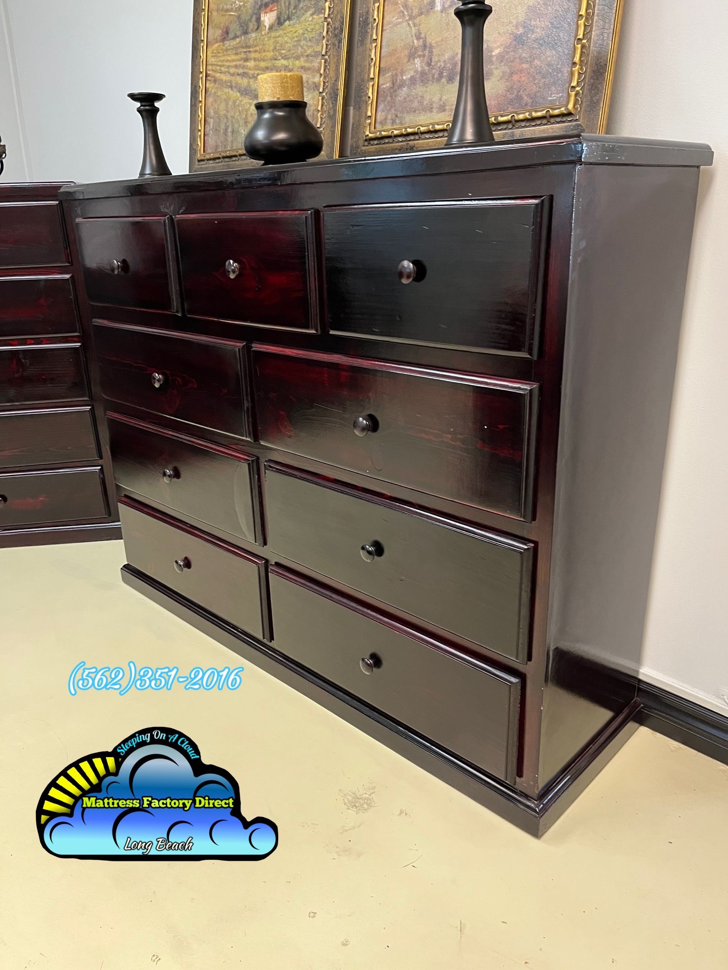 Nine Drawer Cherry Pinewood Cajonera Comoda Nueva Bonita