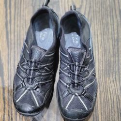 Clarks Privo Black Ballet Flat Loafer Shoes Womens 7 1/2