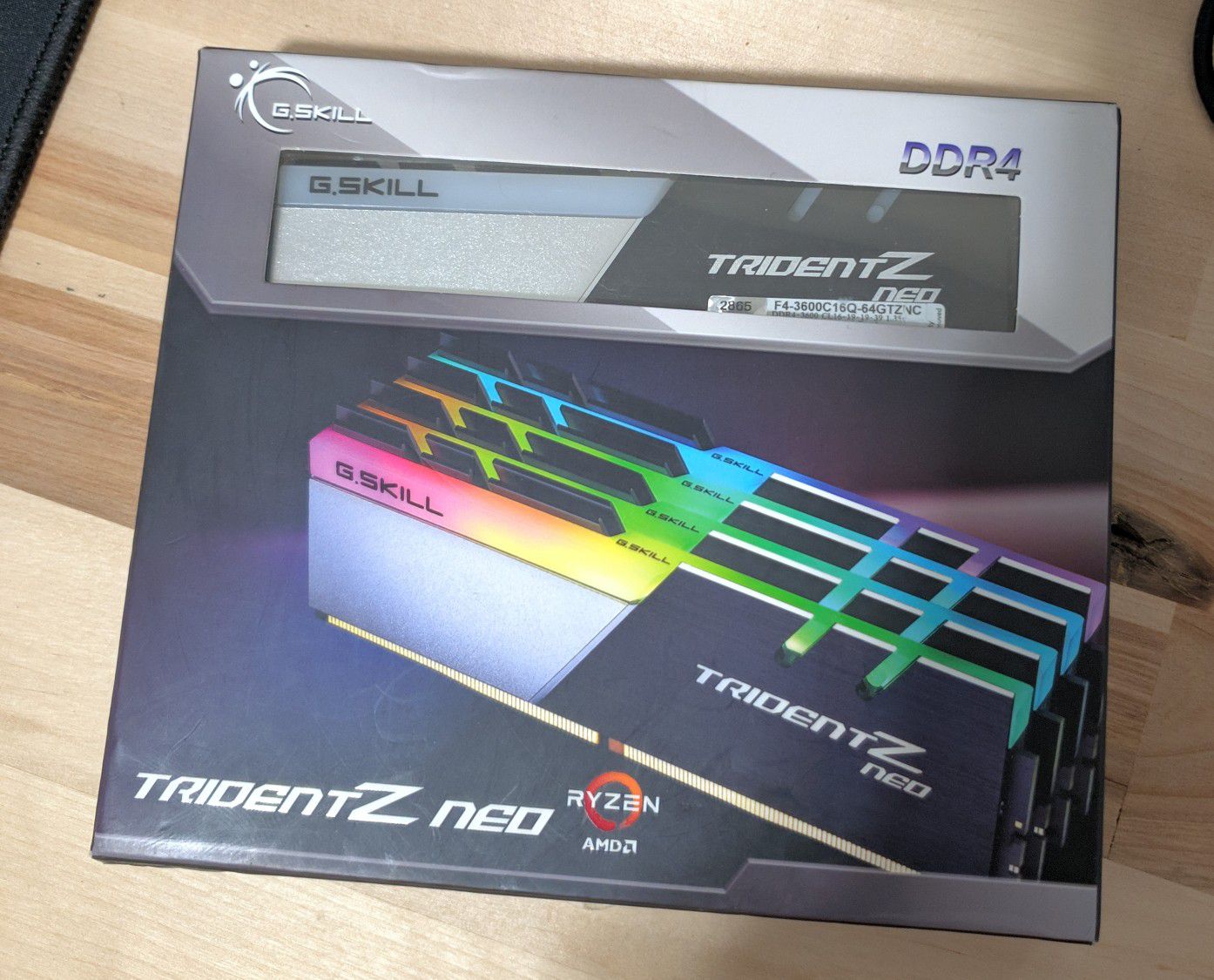 G.SKILL Trident Z Neo (for AMD Ryzen) Series 64GB (4x16GB) 288-Pin RGB DDR4 3600