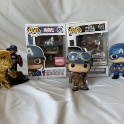 Captain America Funko Pops And Statue