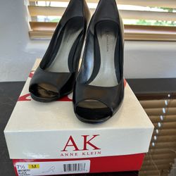 Black Open Toe High Heels Shoes 