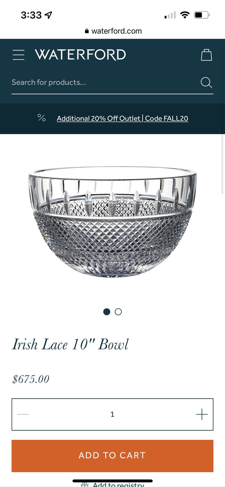 Large Waterford Crystal Bowl (new)