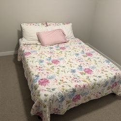 Queen Bed Frame and Zinus Memory Foam Mattress