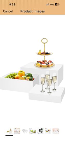 for Dessert Table Food Drink Collectibles Jewelry Figures,Rectangle Display Stands for Retail Vendor Events, 12"11"10"