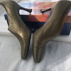 Bellini Dressy Shoes Genuine Leather In Mettalic Light Olive Green