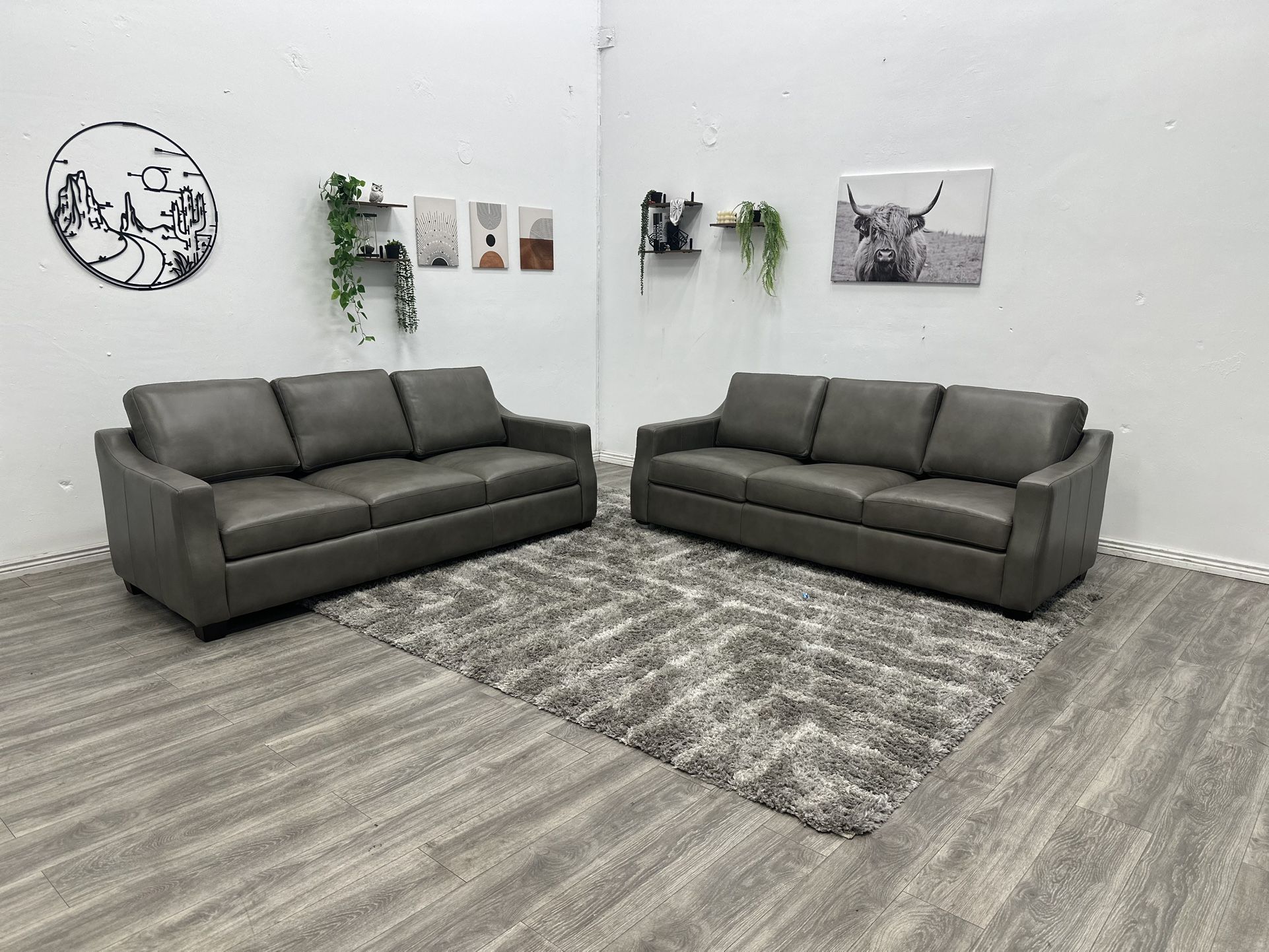 Leather Couch Set - Free Delivery