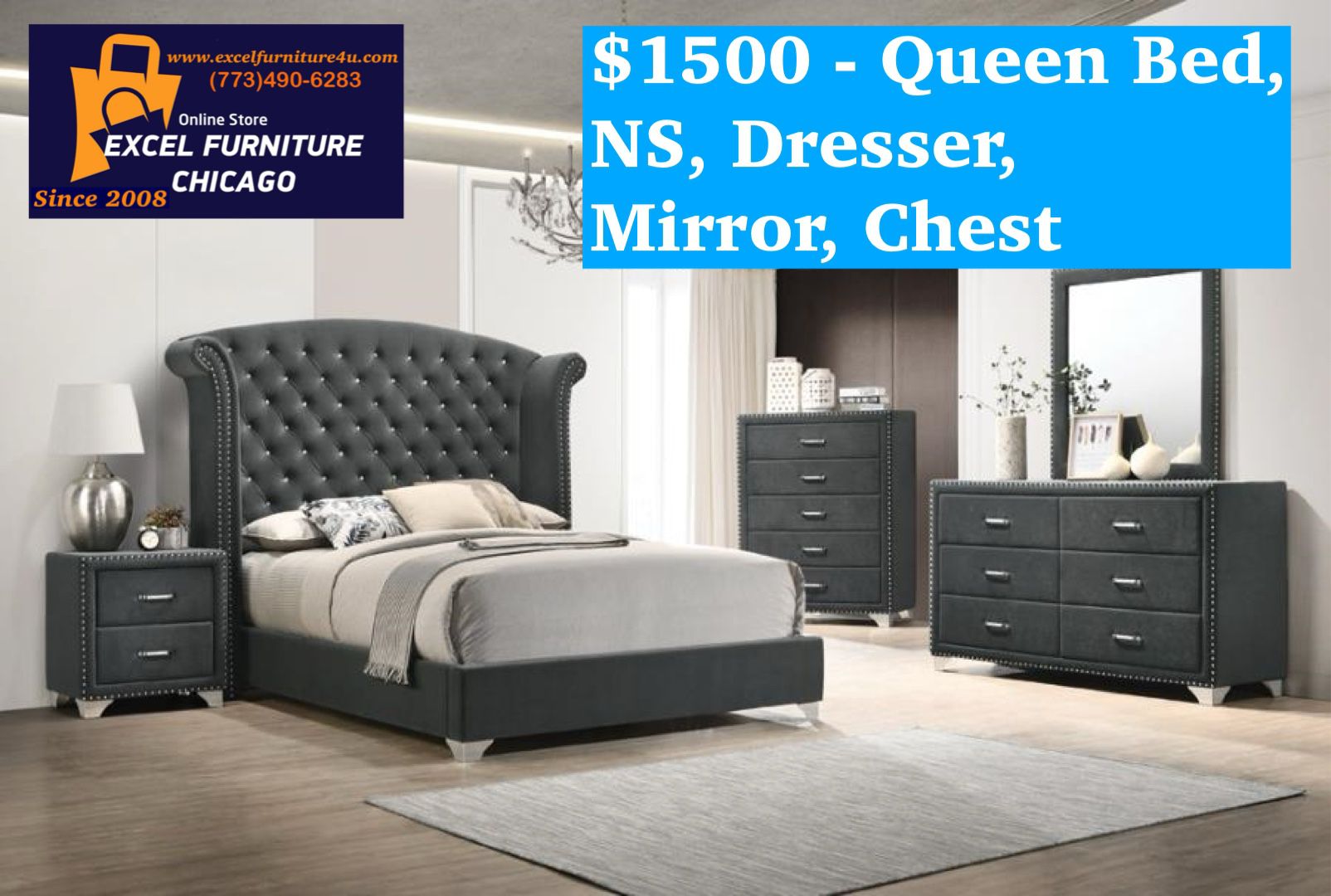 Brand New 5PC Queen Size Bedroom Set 