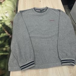 Vintage CHAPS RALPH LAUREN Men Sz Large Gray Fleece Pullover Vguc