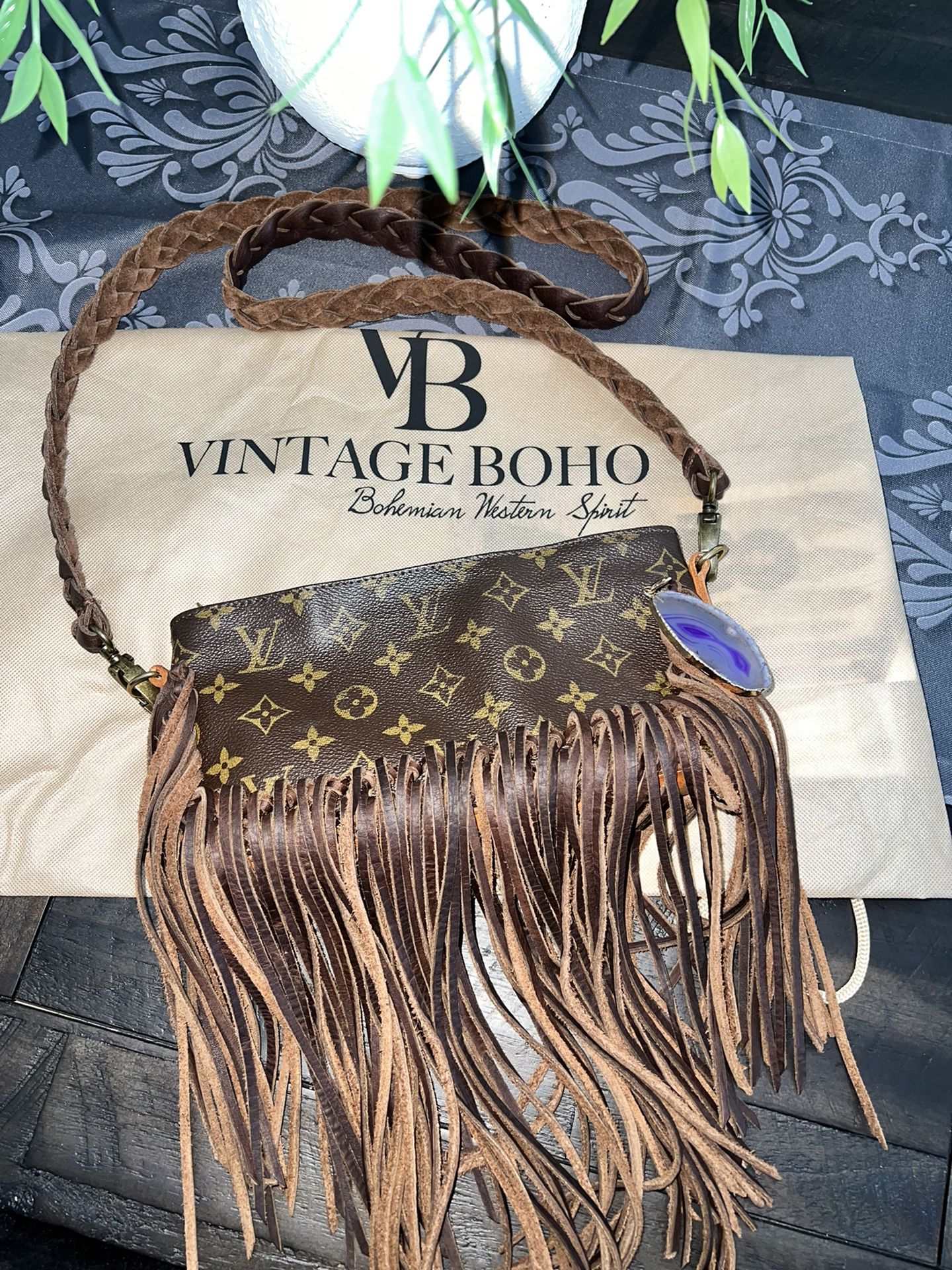 Vintage Boho Authentic LV refurbished fringe crossbody bag