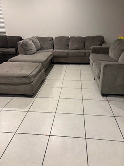 Ashley furniture Gray Sectional Sofa Set + Sleeper Sofa & Ottoman