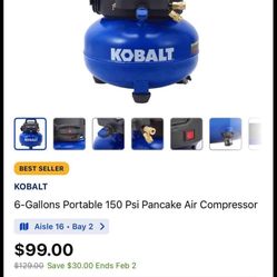 Kobalt 6-Gallons Portable 150 Psi Pancake Air Compressor