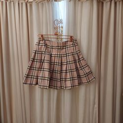 Pink Plaid Skirt