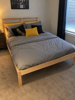 IKEA QUEEN BED FRAME (COMES WITH MATTRESS)
