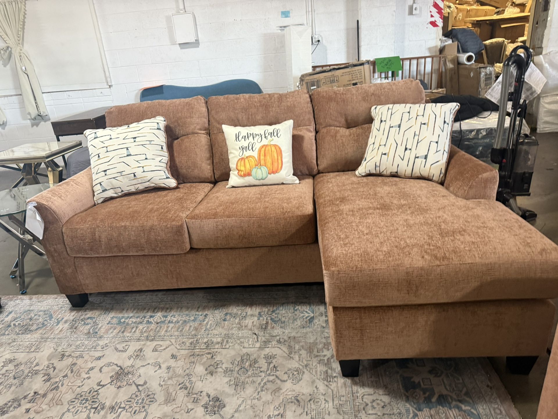 Amity Bay Polyester Sofa Chaise, Clay by Ashley Furniture