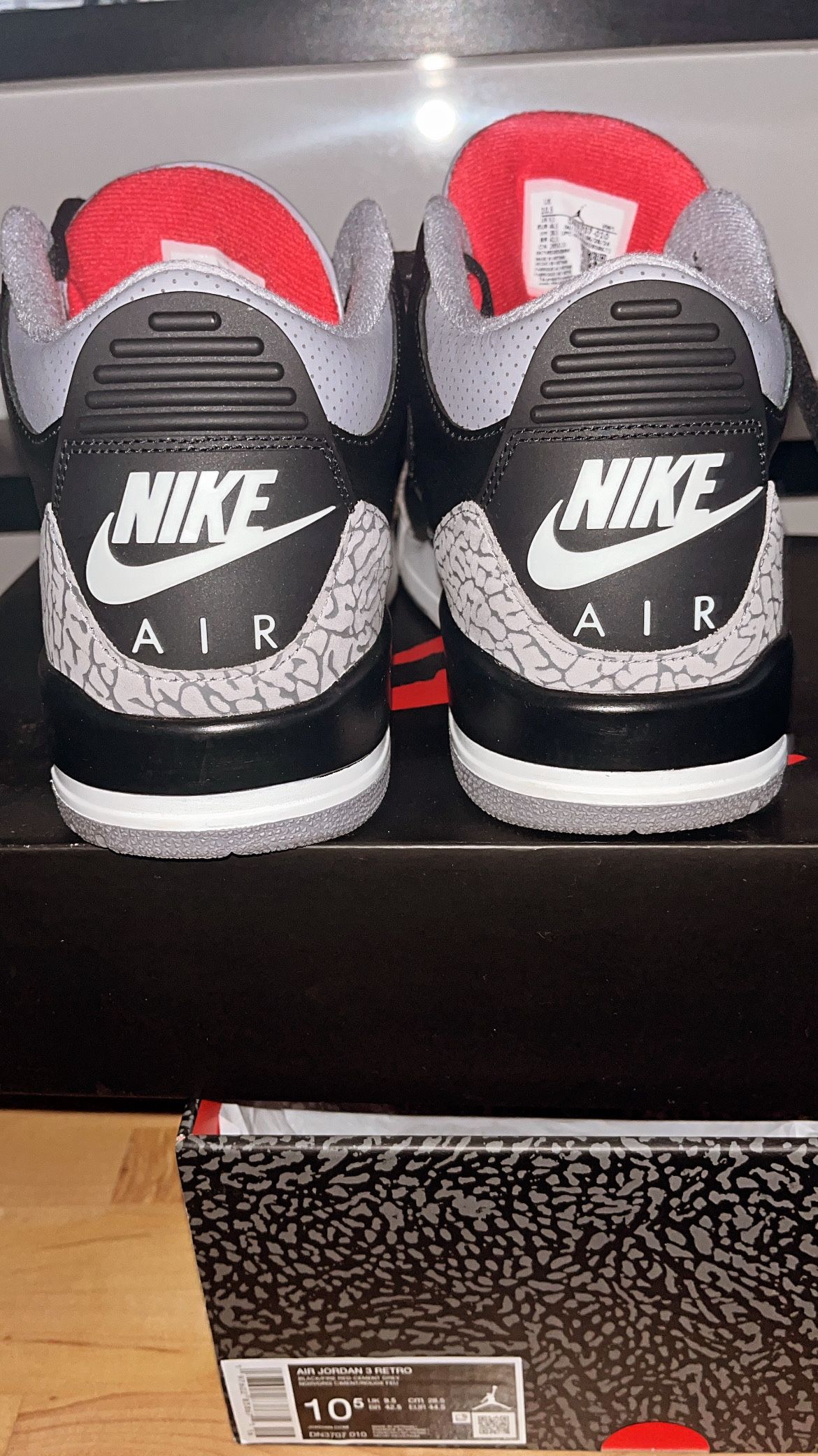Size 10.5 Jordan 3 Retro Og Black Cement , asking Price. Negotiable