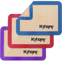 Unopened Set of 3 Kitzini Professional Grade, Silicone Non-Stick, BPA Free Baking Mats 