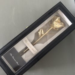 Real Gold Dipped Rose in Display Case 
