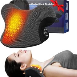 Wireless Heated Neck Stretcher for Pain Relief, Portable Cordless Neck Shoulder Cervical Traction Device with Graphene Heating Pad No Smell Magnetic T