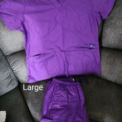 Large Purple Scrub Set