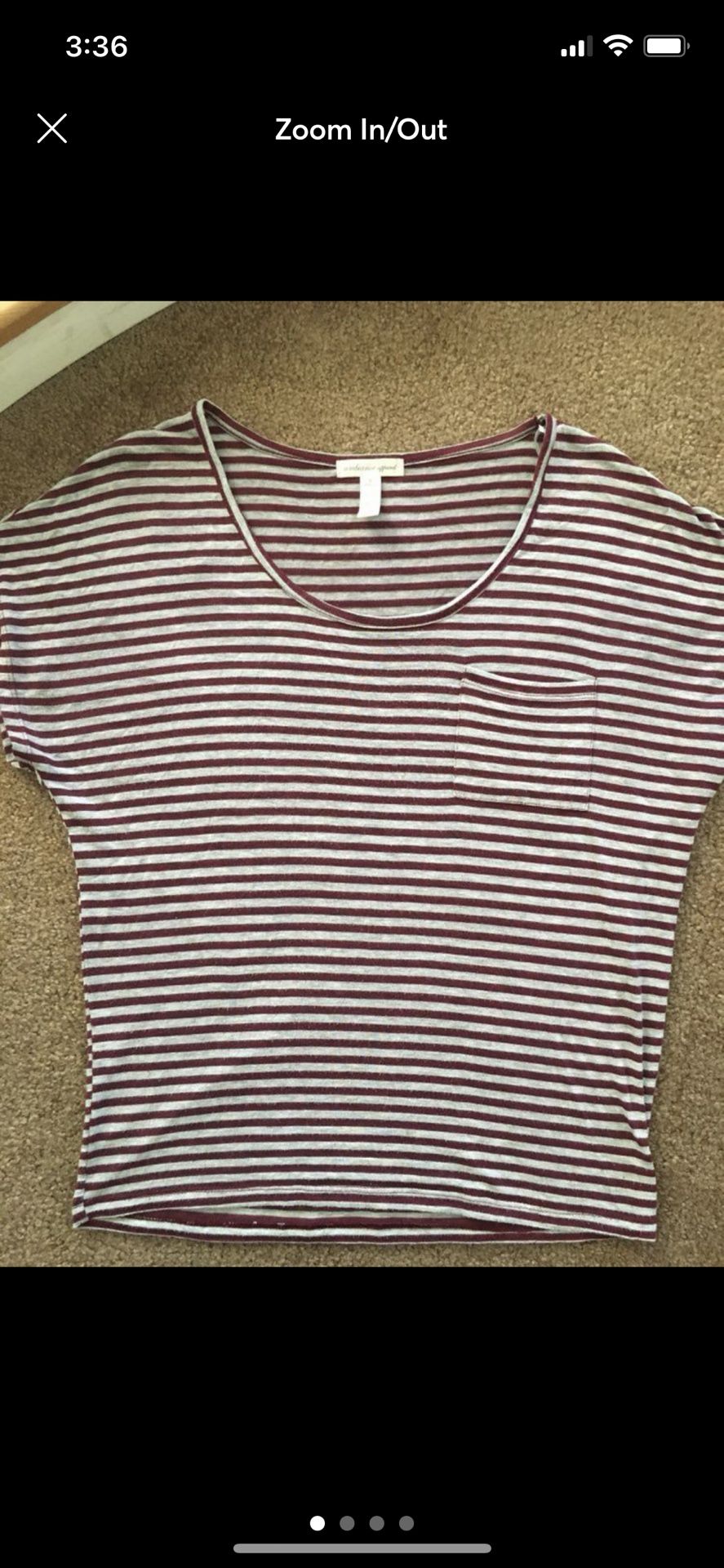 Ambiance Apparel Grey & Maroon Shirt