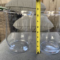 (2) Large Pillar Candle Holder/Vase 