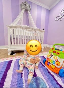 Pottery Barn Kids Stella Crib Skirt Purple Lilac