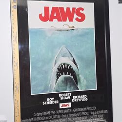 Jaws Movie Poster Professionally Framed