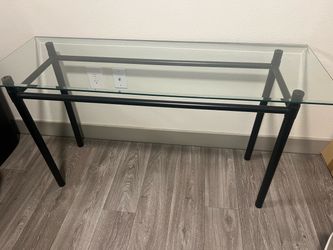 Glass Side Table & Storage Bins
