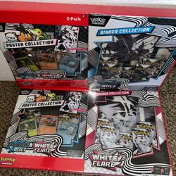 Pokemon Black Bolt and White Flare Binder + Poster Collection Sam's Club Bundles