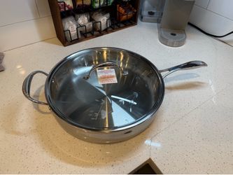 Princess House 13” Tri-ply Stainless Steel Skillet Pan